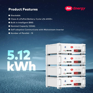 Itel 5120Wh Lithium Battery Stackable 48V 100Ah 5.12k