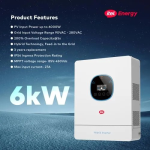 itel Energy 6kw Inverter Hybrid 48V IP54 1Phase IPV-6K48UPRO with Wifi 8000W PV input max 6kva IP 54.